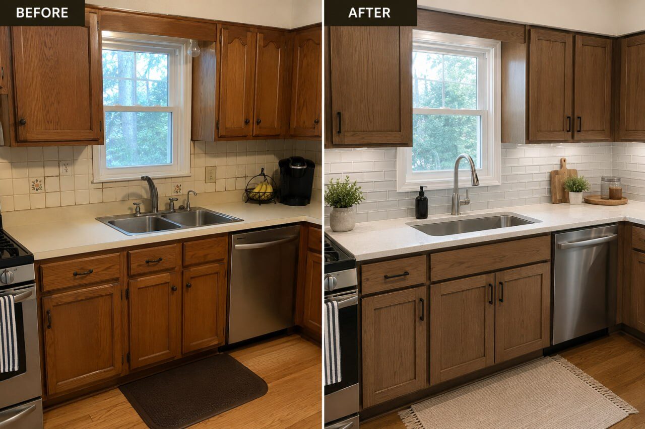Kitchen renovation before and after