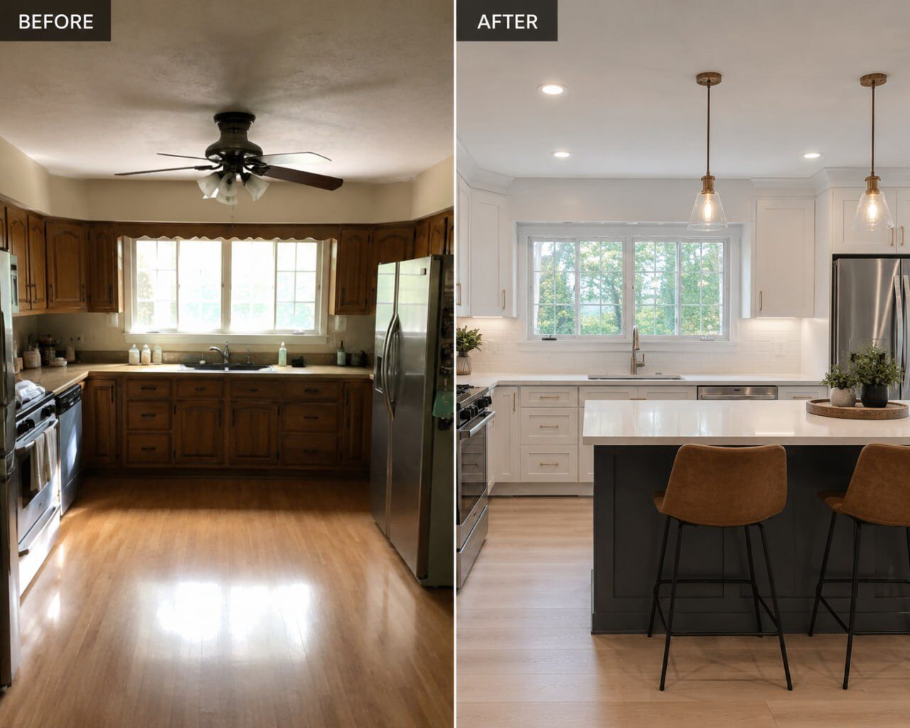 Custom closet before and after